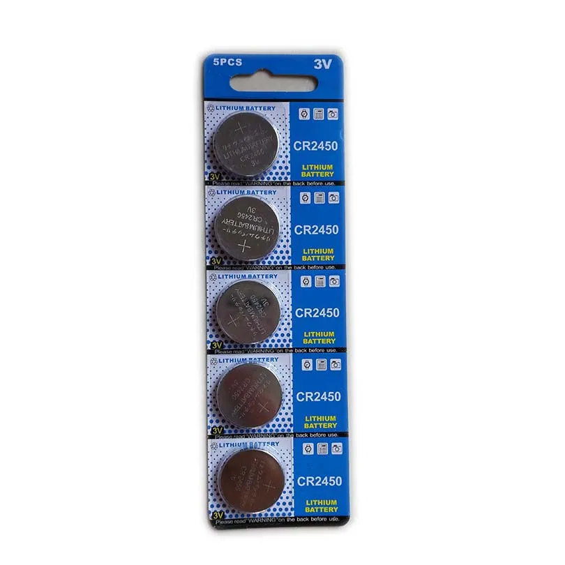 50 карточек в партии (250 шт.) литиевые кнопочные батарейки CR2450 3,0 В для автомобильных ключей, светодиодные фонари и так далее