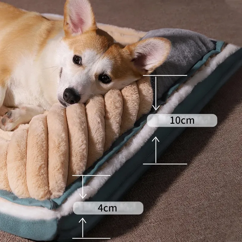 سرير الكلب الكلب سرير مبطن للكلاب الكبيرة الكلاب الكبيرة نائمة من المنازل للقطط الفائقة ناعمة مرتبة متينة قابلة للإزالة