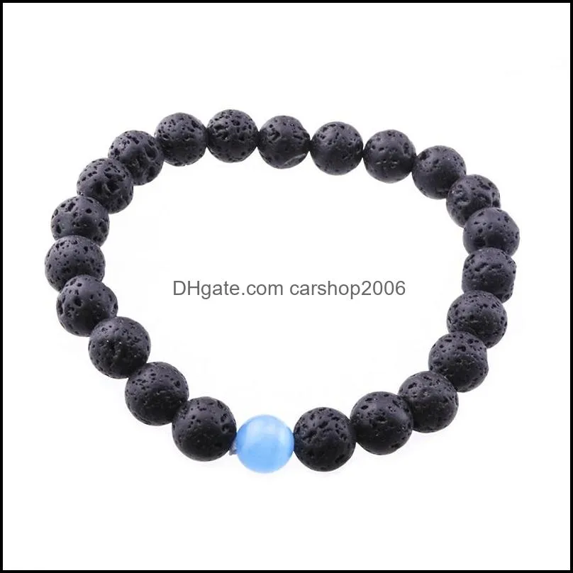 8mm Black Lava Stone Beaads Bracelet Diy Volcanic Rock Stone Aromatherapy Essential Oil Diffuser Bracelet for women men jewelry