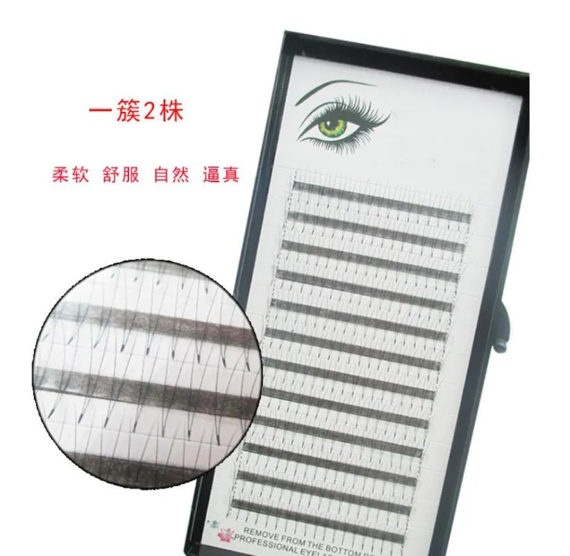 False Eyelashes Premade Volume Fans Short STEM 2D Russian Eyelash Extension Cilios For Professionals Soft Mink Eyelashfalse