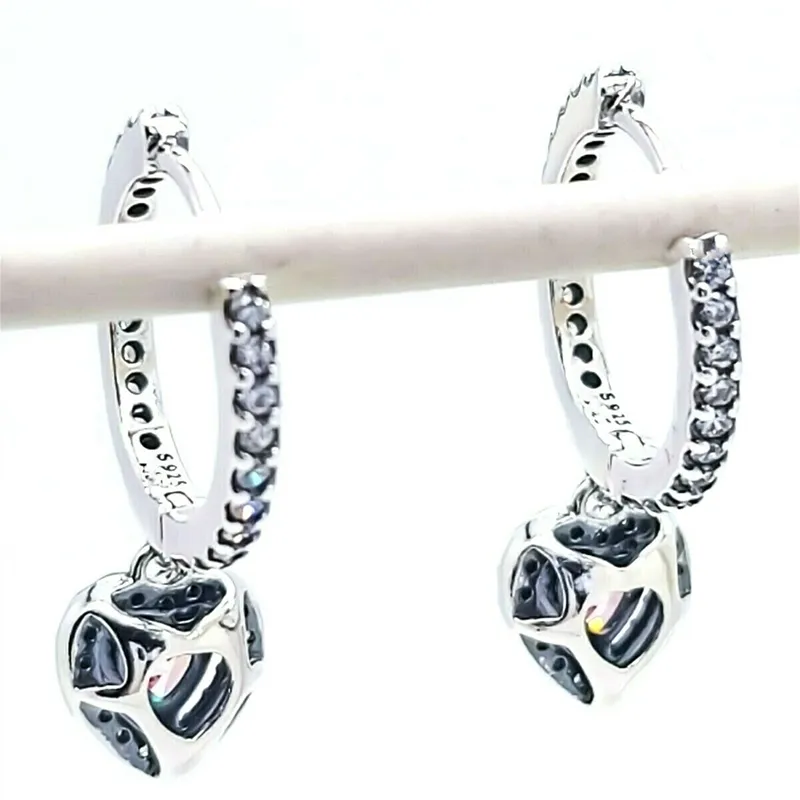 925 Silver Filled Cubic Zirconia Hoop Earrings For Women - Elegant Wedding Jewelry By Huitan