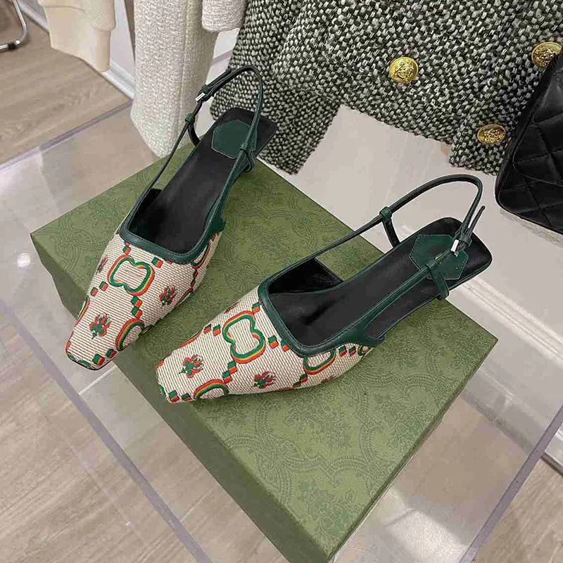 Designer Sling Back Sandals Summer Fashion Women Luxury Rhinestone Wedding Sandles Sliders High Heels Shoes With Box
