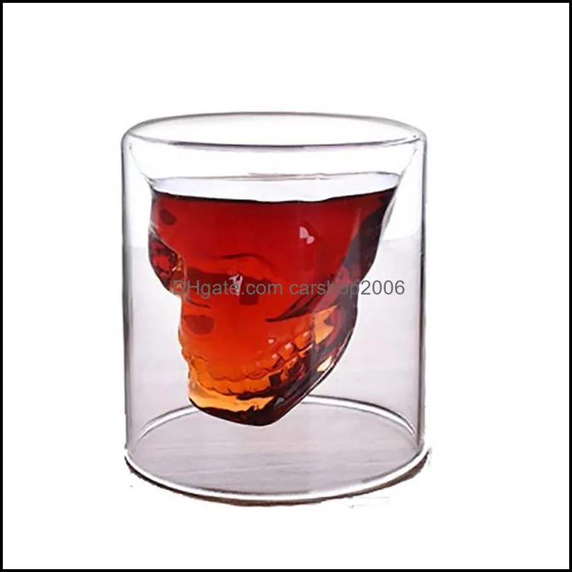 fashion 25ml wine cup skull glass shot glass beer whiskey halloween decoration creative party transparent drinkware drinking glasses