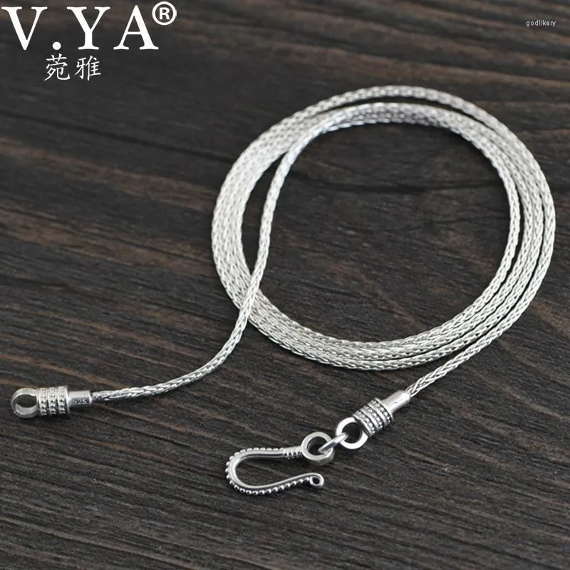 Kedjor V.YA 925 Sterling Silver Fashion Flätad Horsewhip Chain Löstagbara män och kvinnor passar hängsmycken Thai Halsband Punk Jewelrychains Godl2