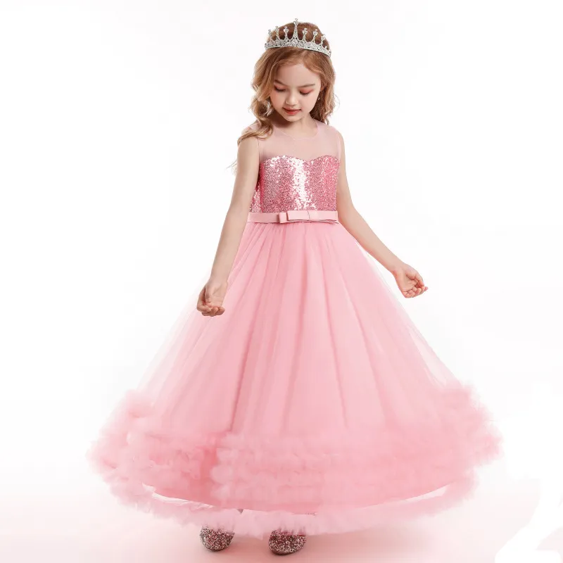 Bambini da sera abiti lunghi abiti eleganti ragazze principessa per bambini costume da ragazza