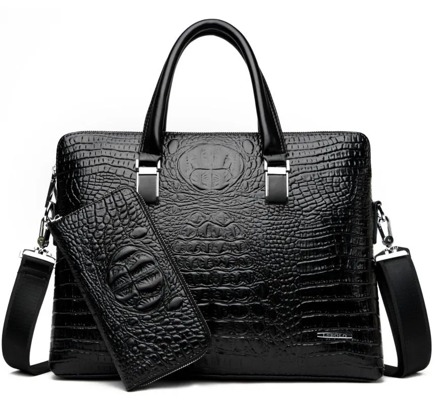 Портфели мужские брендовые крокодиловый узор дизайнерская сумка из искусственной кожи аллигатора деловая офисная сумка для ноутбука мужская винтажная сумка 2022Briefcas