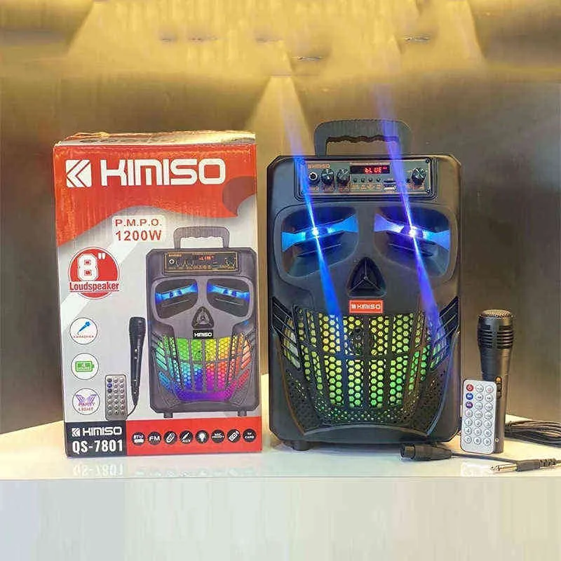 Kimiso Highpower Professional Outdoor سحب القضيب Bluetooth مكبر صوت بوصة مربعة مربع ميكروفون من نوع الموسيقى PMPO J220523