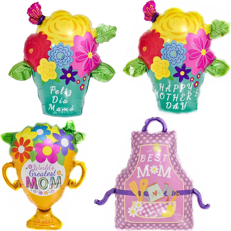 New Mother's Day Festival Balloons Feliz Dia Mama Grembiule Trofeo Fiore Tutti i tipi di palloncini decorativi
