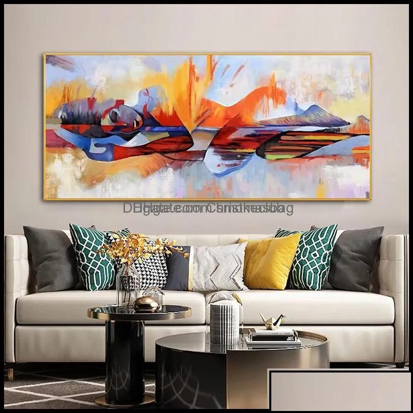 Watercolor Sexy Woman Body Oil Painting On Canvas Colorf Abstract Wall Art For Living Room Home Decor Lord Buddha Pictures Drop Delivery