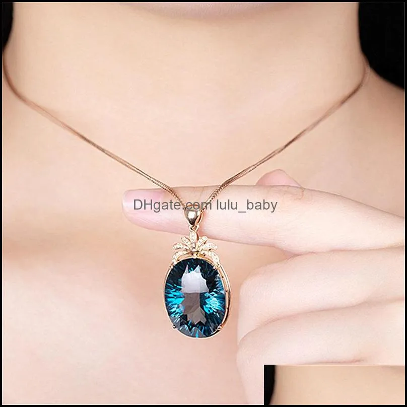 crystal necklace for women coconut tree pendant necklace new fine jewelry 18k gold necklaces