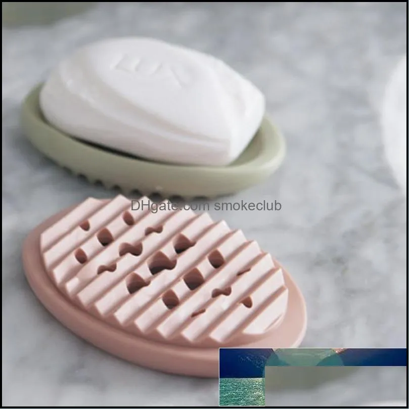 1PC Silicone Non-slip Soap Holder Dish Bathroom Shower Storage Plate Stand Hollow Dishes Openwork Soap Dishes