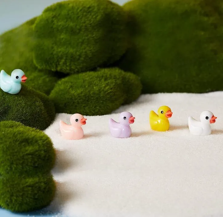 Mini Resin Duck Miniature Figures Decor Fairy Garden Landscape Aquarium Dollhouse Ornament Potted Plants Christmas Baby Favor Birthday Party Decoration