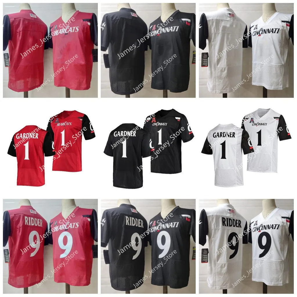 9 Maglia Desmond Ridder 1 Maglia Sauce Gardner Maglia personalizzata 2022 NCAA Cincinnati Bearcats da uomo Maglia da calcio cucita Cincinnatimaglie da calcio