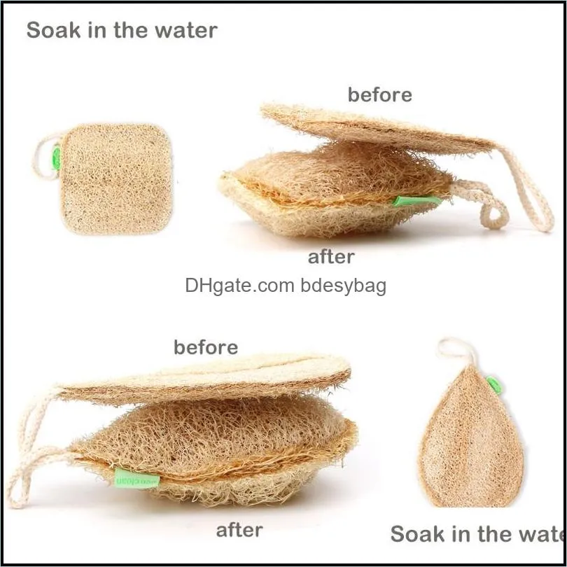 3pcs/set ecological reusable kitchen sponge new pure handmade multilayer natural loofah scrubber anti-oil dish cleaning brush