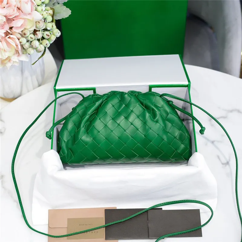 7a высококачественная дизайнерская сумка, сумка, мини-клатч, сумка через плечо, роскошная тканая сумка из натуральной кожи, женские модные сумки, зеленая сумка-кошелек, 22 см