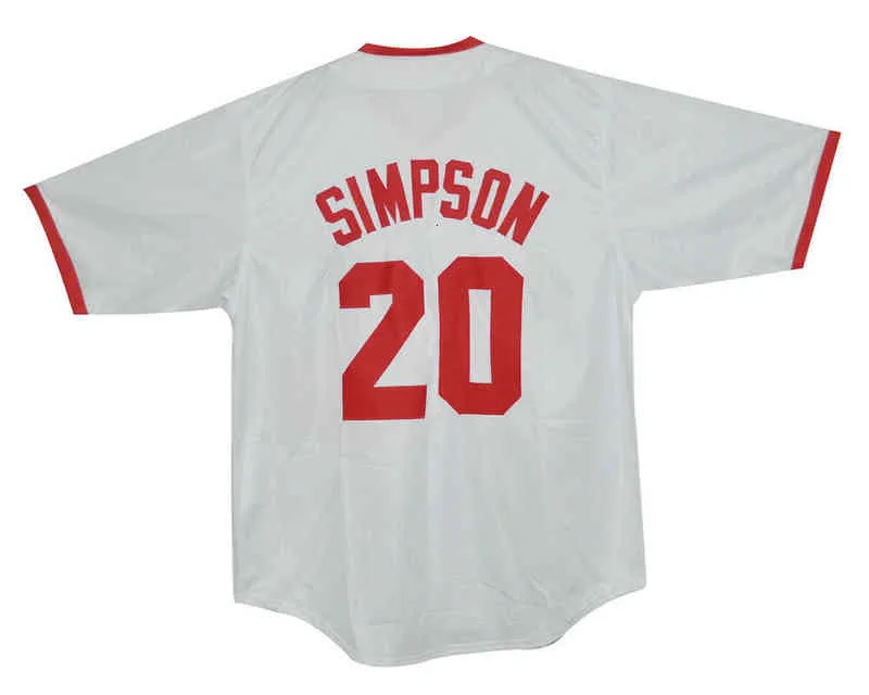 H Simpson 20 Springfield Isotopes Baseball-Trikot Stitch Herren Damen Jugend Baseball-Trikot XS-6XL