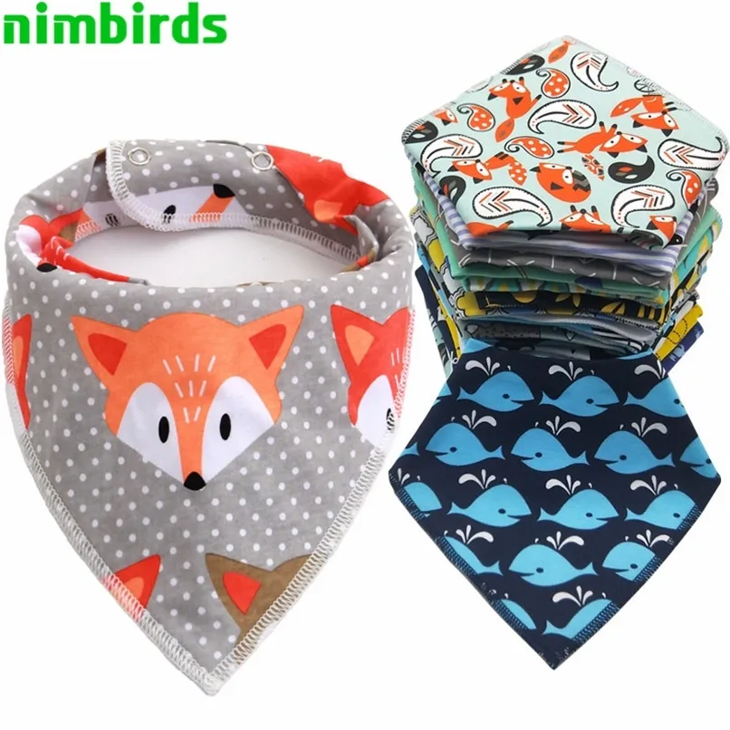 Baby Bibs Triangle scarf Cotton Cartoon Child Baberos Bandana Bib Babador Dribble Bibs born Slabber Absorbent Cloth Bib 220602