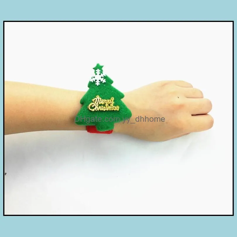 christmas gifts slap bracelets wristband children kids santa claus tree slap pat circle bracelets xmas decorations circle sn733