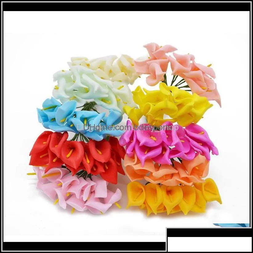 Decorative Wreaths Festive Supplies Home & Garden Drop Delivery 840 Pcs/Lot Artificial Mini Flowers Head Handmade Pe Foam Calla Lily