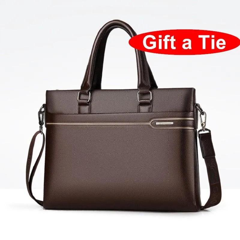 Briefcases Men Business Bag A4 Doc. Laptop Quality PU Formal Work Bags High Capacity Large Handbag Male HandbagsBriefcases