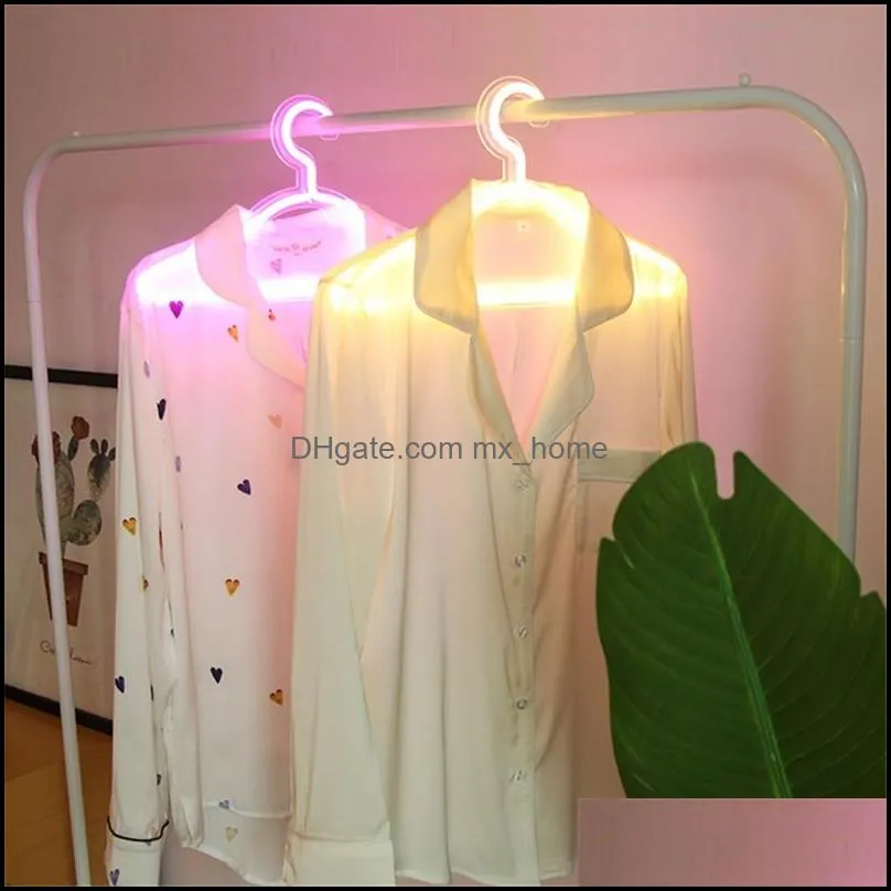 Creative Led clothes hanger neon light Clothes Hangers ins lamp proposal romantic wedding dress decorative clothes-rack T9I00950