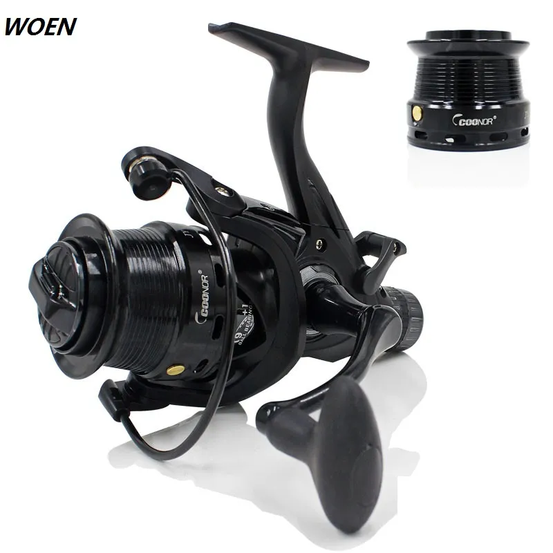 Woen JY3000/6000 Lago Fish Fishing Reel Double Full Full Metal Free Cool Freio e traseiro Roda de carpa