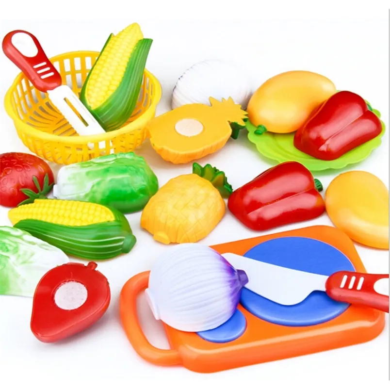 子どもプレイハウスおもちゃカットフルーツプラスチック野菜キッチンベビーゲームキッズプレイセットeonal Infant Toys220628