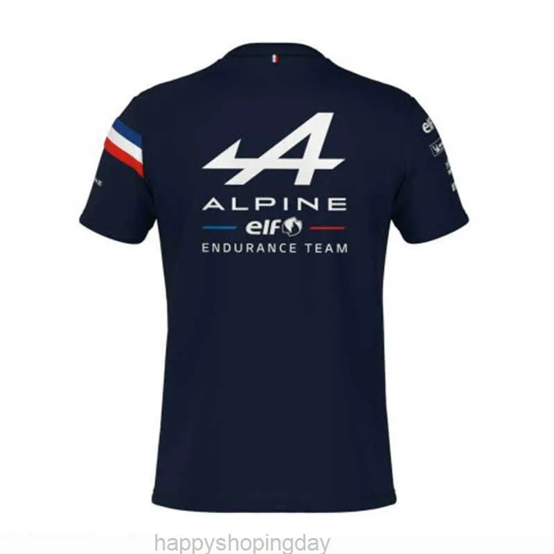 アルパインWEC 2022男性用ブルーTシャツ夏夏の新しいF1トップ3D印刷クルーネックカジュアルウェア特大