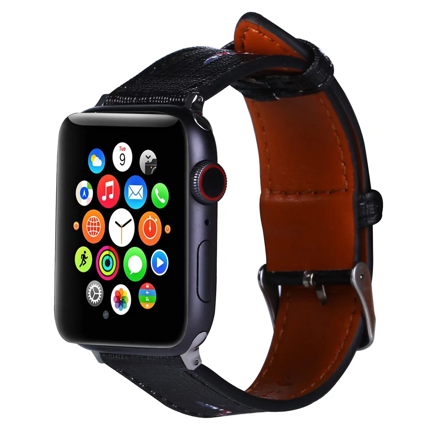 Bracelet iwatch en cuir pour montre intelligente Designer Apple Montres Bandes 8 Série 41mm 45mm 40mm 42mm Mode Hommes Bande Wowen Sangles Bracelet Designers Avec Dragon Pattern US