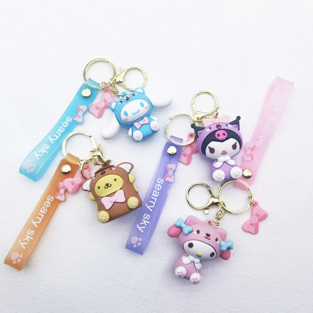 Porte-clés poupée en Silicone, mignon, Kawaii, My Melody, cannelle, Kuromi, Anime, sac à dos, pendentif, décoration, cadeaux pour filles