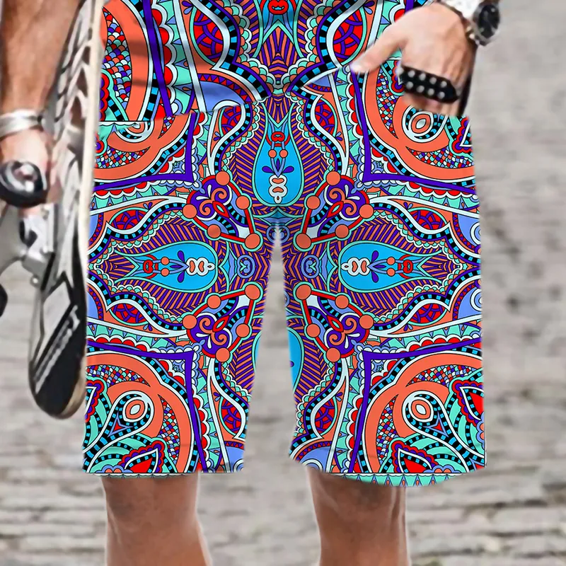 Homme Hommes Casual Shorts Modèle de flocon de neige Harajuku Mode Streetwear Maillot de bain Séchage rapide Cool Taille élastique Hommes / Femmes Lâche 220624