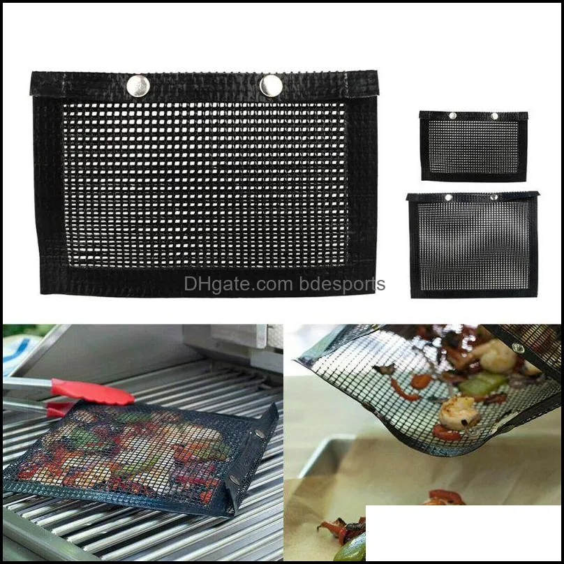 Bakeware Barbecue Bag Non-Stick Mesh Grilling Bags 14 x 22 cm Heat Resistance Meat Fish Vegetable Baking BBQ Picnic Tool