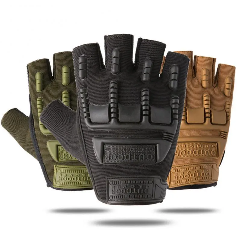 Nieuwe aankomst Outdoor Tactical Cycling Gloves Men Field Echte terrorisme Militaire Anti Slip Sports Half Finger Gloves Nieuw
