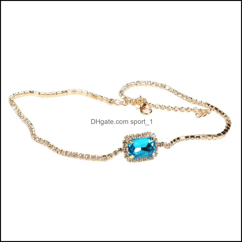 doreenbeads fashion retro ethnic chokers gold rhinestone exquisite versatile square geometric zircon women necklace 1 pc