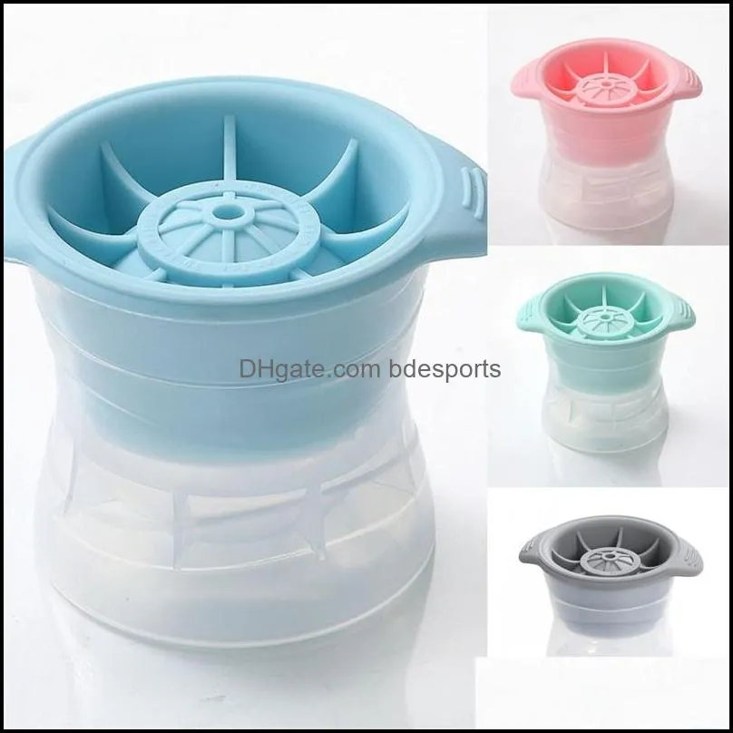 Silicone Lid Moulds Circular DIY Ice Tray Layered PP Base Water Mold Home Blue Large Drain Hole Summer 4 5jl L2