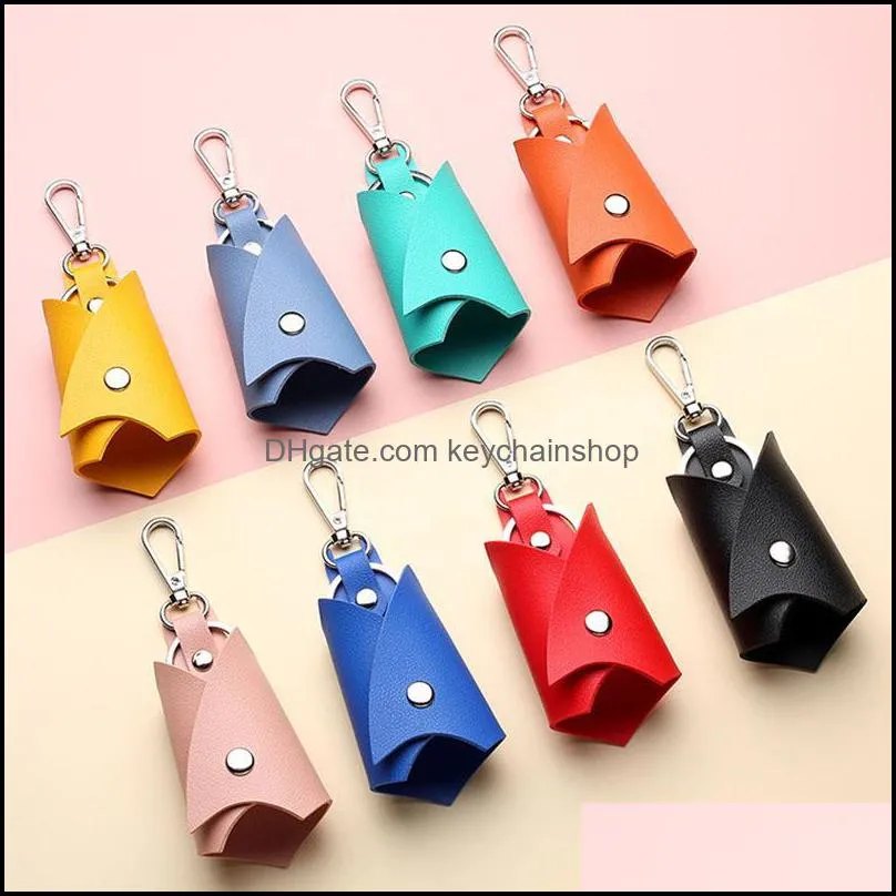 keychains creative bat shaped pu leather keychain women men car key protective cover waist hanging case jewelry accessories