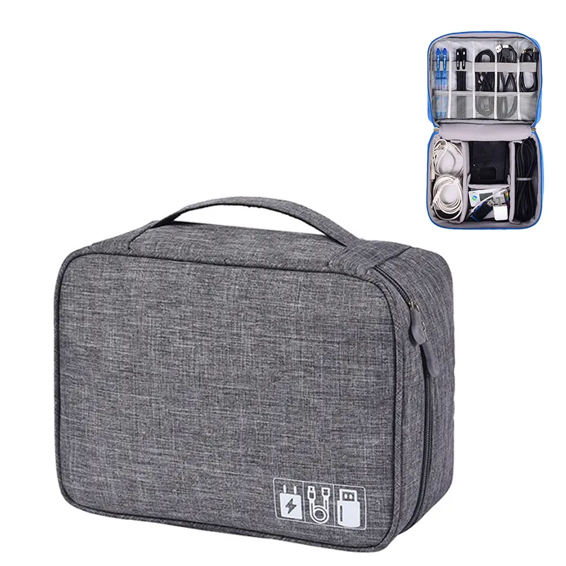 Travel Electronics Cable Bag Portable Digital USB Gadget Organizer Charger Wires Cosmetic dragkedja förvaring Pouch Case Accessories Supplies HY0450
