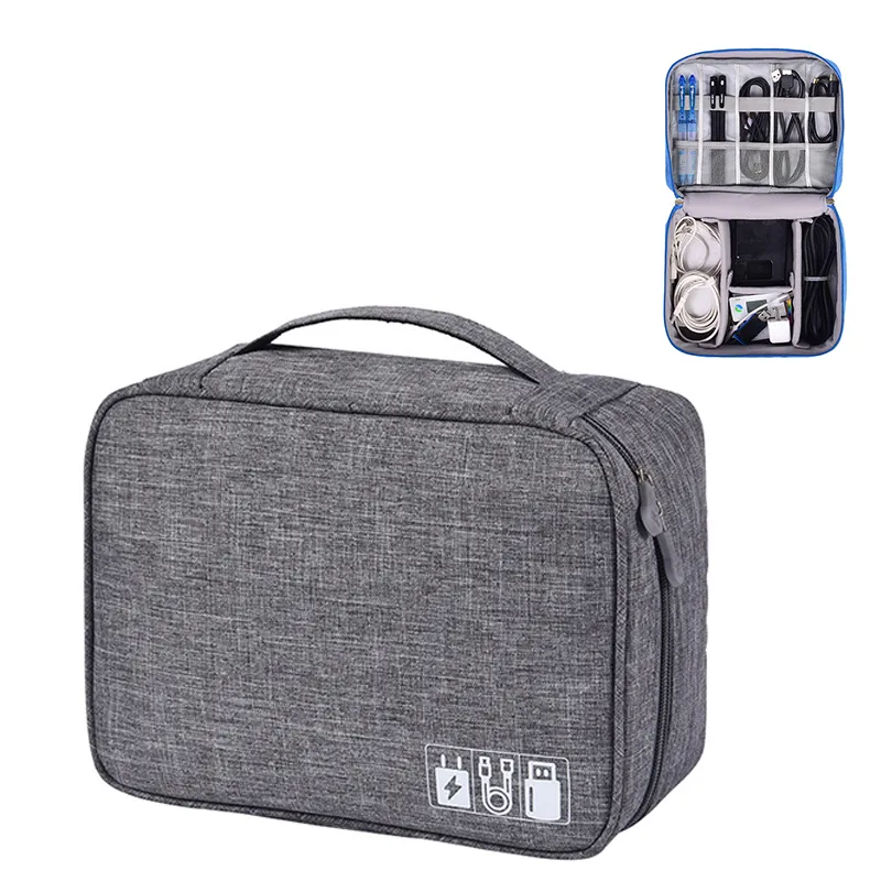 Saco de cabos eletrônicos de viagem Saco de cabos portátil Digital USB Gadget Organizador Fios do carregador de zíper cosmético Bolsa de armazenamento Acessórios de estojos Hy0450