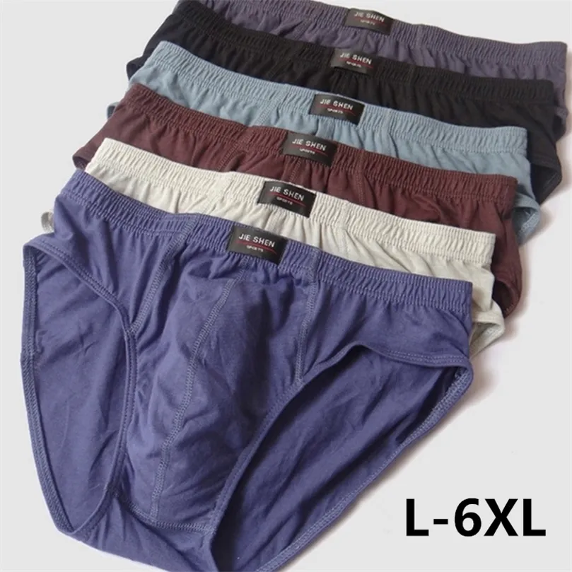 100% Cotton Briefs Mens Comfortable Underpants Man Underwear M/L/XL/2XL/3XL/4XL/5XL 4pcs/lot & Drop 220423