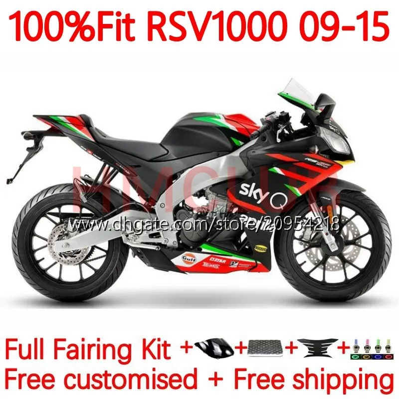 Fairings Injection Fairings for Aprilia RSV4 RSV-1000 RSV 1000 R RSV1000R 161NO.21 RSV1000 R RR 09 10 11 12 13 14 15 RSV1000RR 2009 2010 2011 2013 2014 2015 2015 Body Black Green