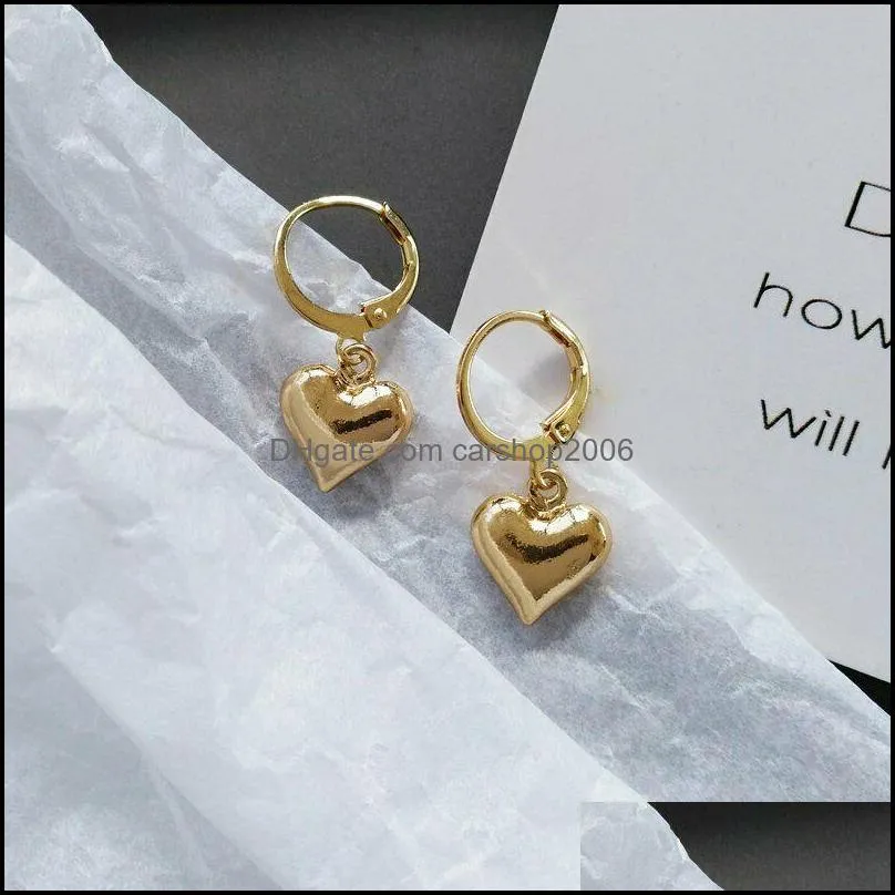 fashion punk gold heart ear cuff earrings hoop drop dangle women men jewelry gift