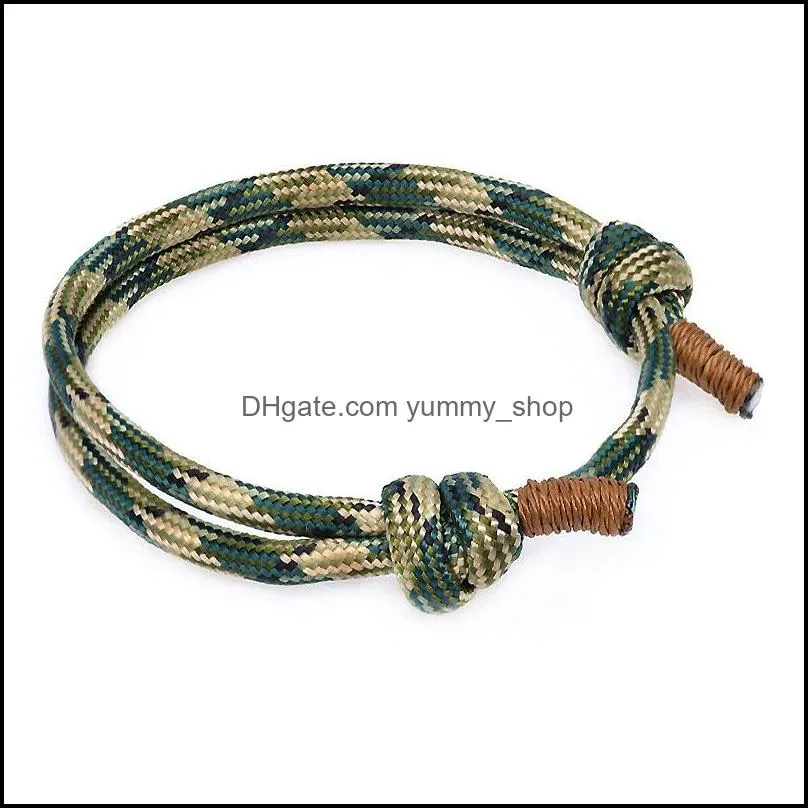 Fashion Colorful Paracord Rope Braiding Bracelet for Men Women Adjustable Friendship Bracelets Outdoor Handmade Jewelry