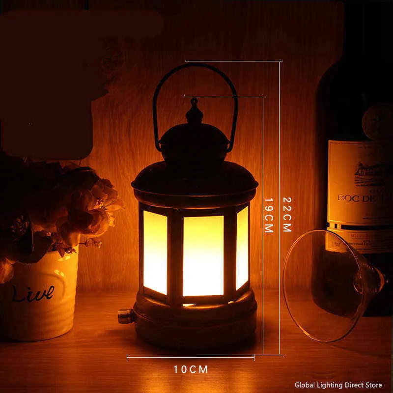 Rechargeable 25cm Retro Lantern With Dynamic Flame Light For Rechargeable 25cm Retro Lantern With Dynamic Flame Light For