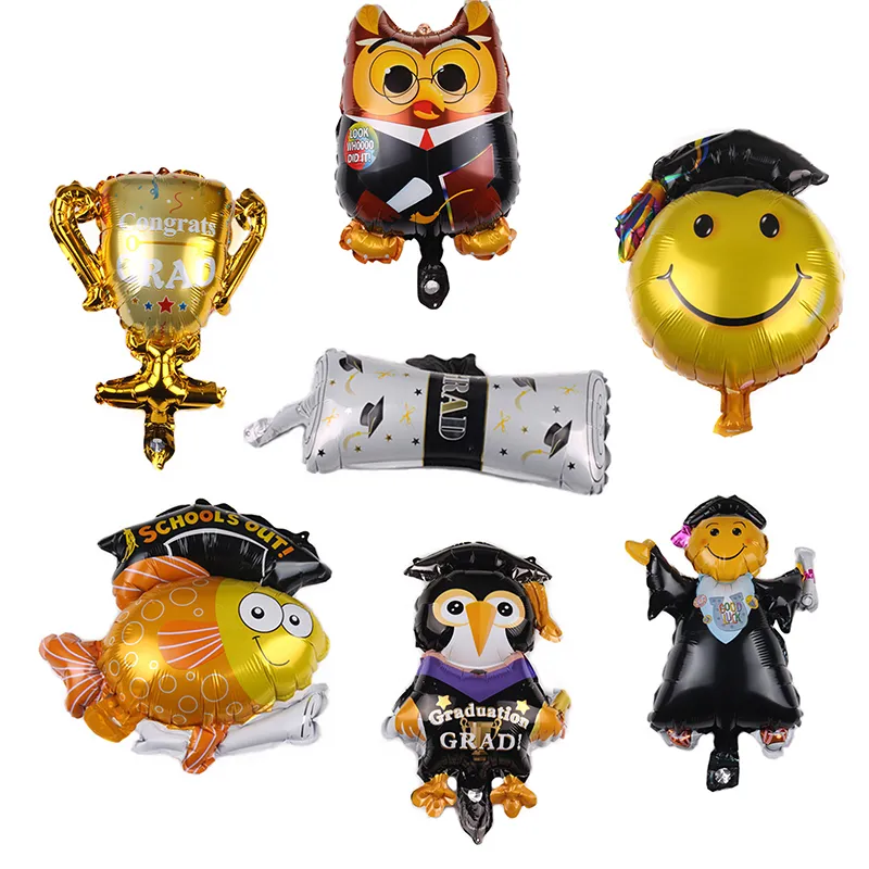 16 pouces Graduation Grad Ballons Mini Taille Félicitations Grad Enfants Étudiants Feuille Ballon Enfants Fête Décorateur Ballon