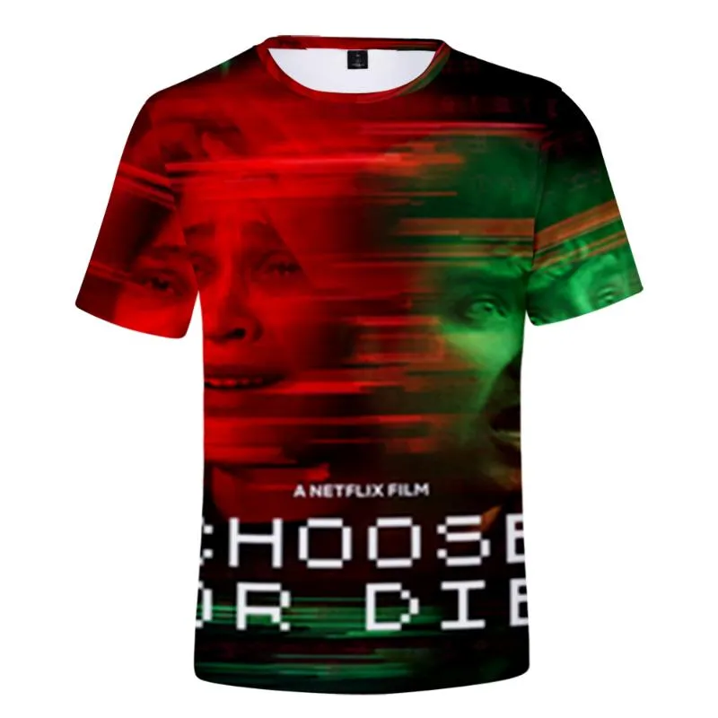 Camisetas para hombre elige o muere camiseta cuello redondo manga corta mujeres hombres camiseta 2022 película de terror estilo Casual verano 3D ropa para hombres