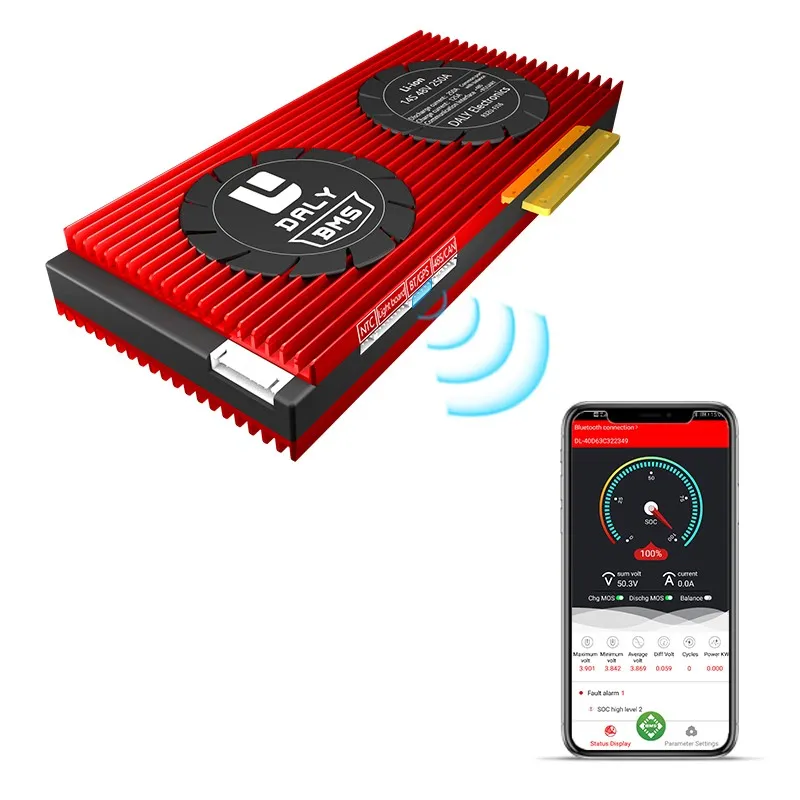 Protezioni Daly BMS Li-ion 14S 48V prodotte in fabbrica smart bms 30A-500A porta comune con UART/Bluetooth per veicolo turistico Batteria per bicicletta elettrica