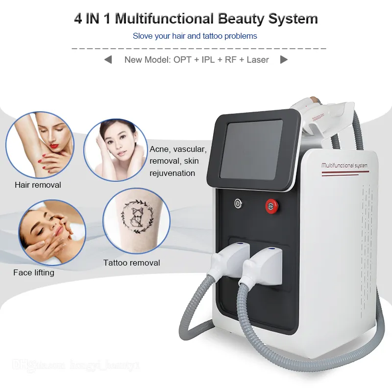 E-light IPL Machine Laser Ontharing Huidverjonging Intense Puls Licht Beauty Spa Instrument ND YAG Nevus verwijdering