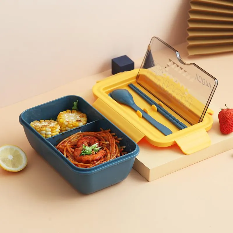 Lunch Box 1100ml Microwave Bento Boxes For School Kids Office Worker 2layers Microwae Heating Lunch Container Food Storage
