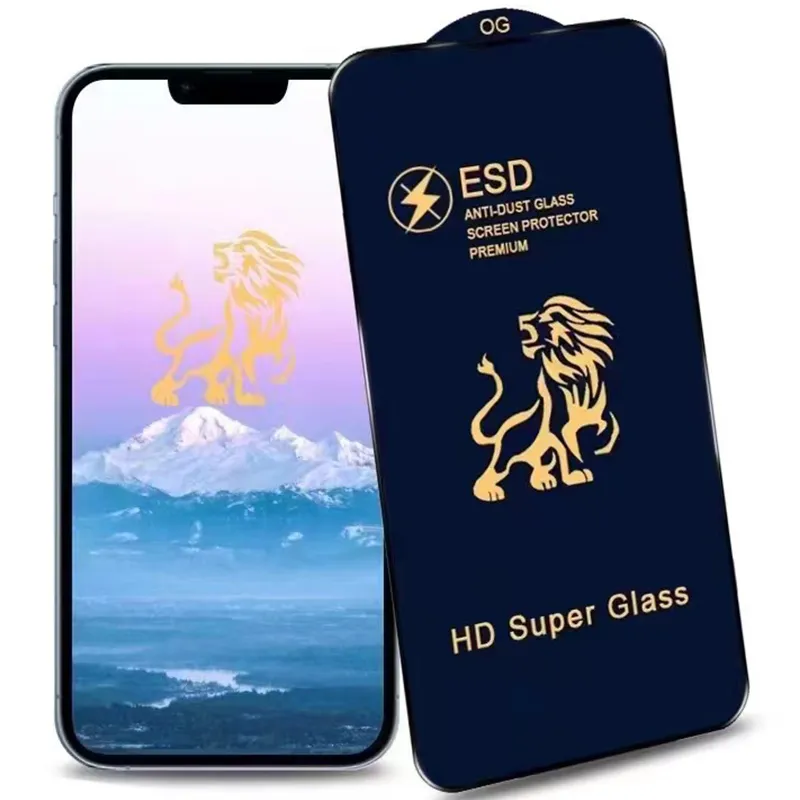 Proteggi schermo per iPhone 15 Pro Max 14 Plus 13 Mini 12 11 XS XR X 8 7 SE Vetro temperato ESD 9H Copertura completa Copertura antipolvere Curvo Premium Film Guard Shield