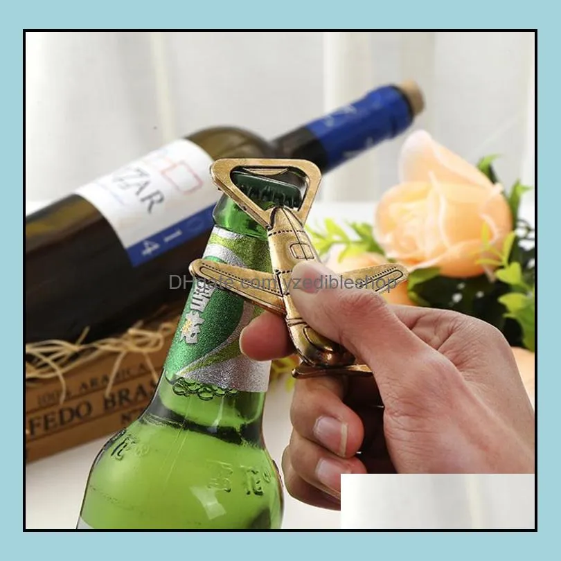 airplane shape beer bottle opener antique wedding kitchen party bottle opener aluminum alloy beer openers supplies gift sn149